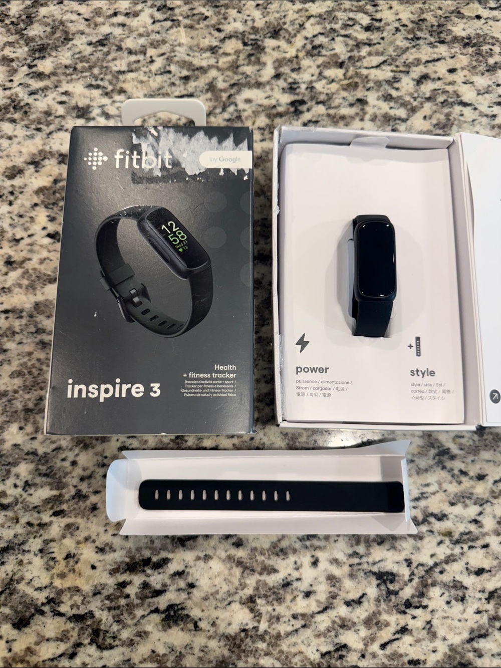 Fitbit Inspire 3 Fitness Tracker - Black | EUC | All Accessories Included